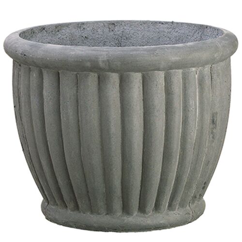 Indoor/Outdoor Aged Fiber Cement Planter, Gray Indoor/Outdoor Aged Fiber Cement Planter, Gray