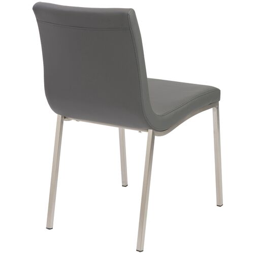 S/2 Vesta Side Chairs, Gray Leatherette