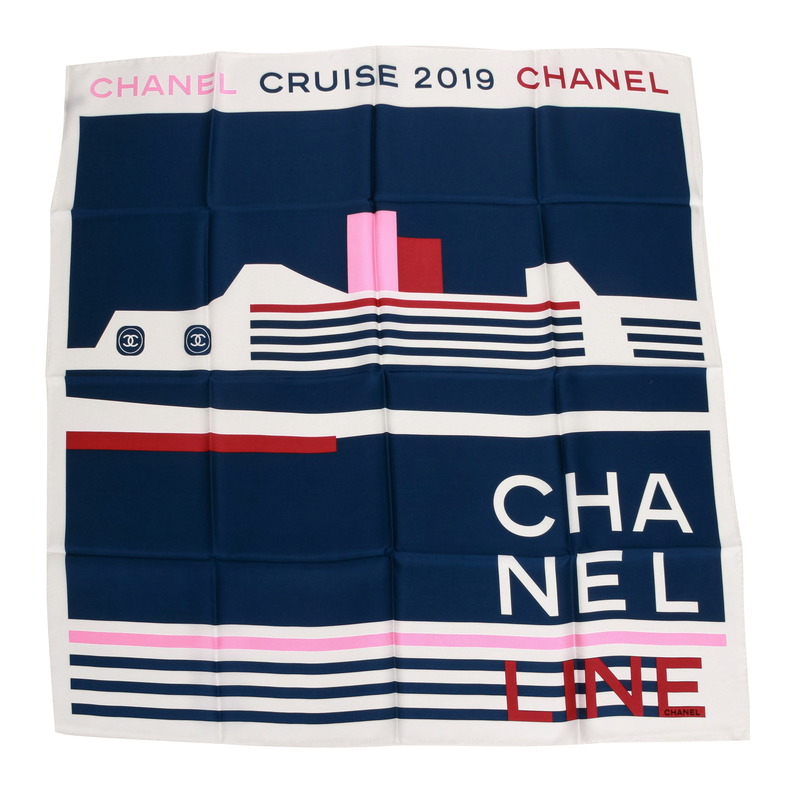 Chanel New Blue Cruise 2019 Silk Scarf~P77634353