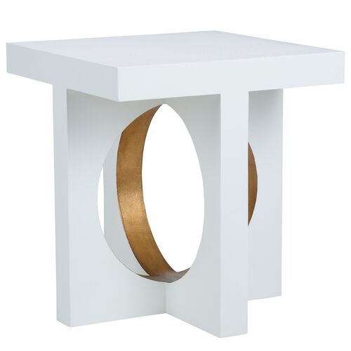 Swoop Open Base Side Table, White