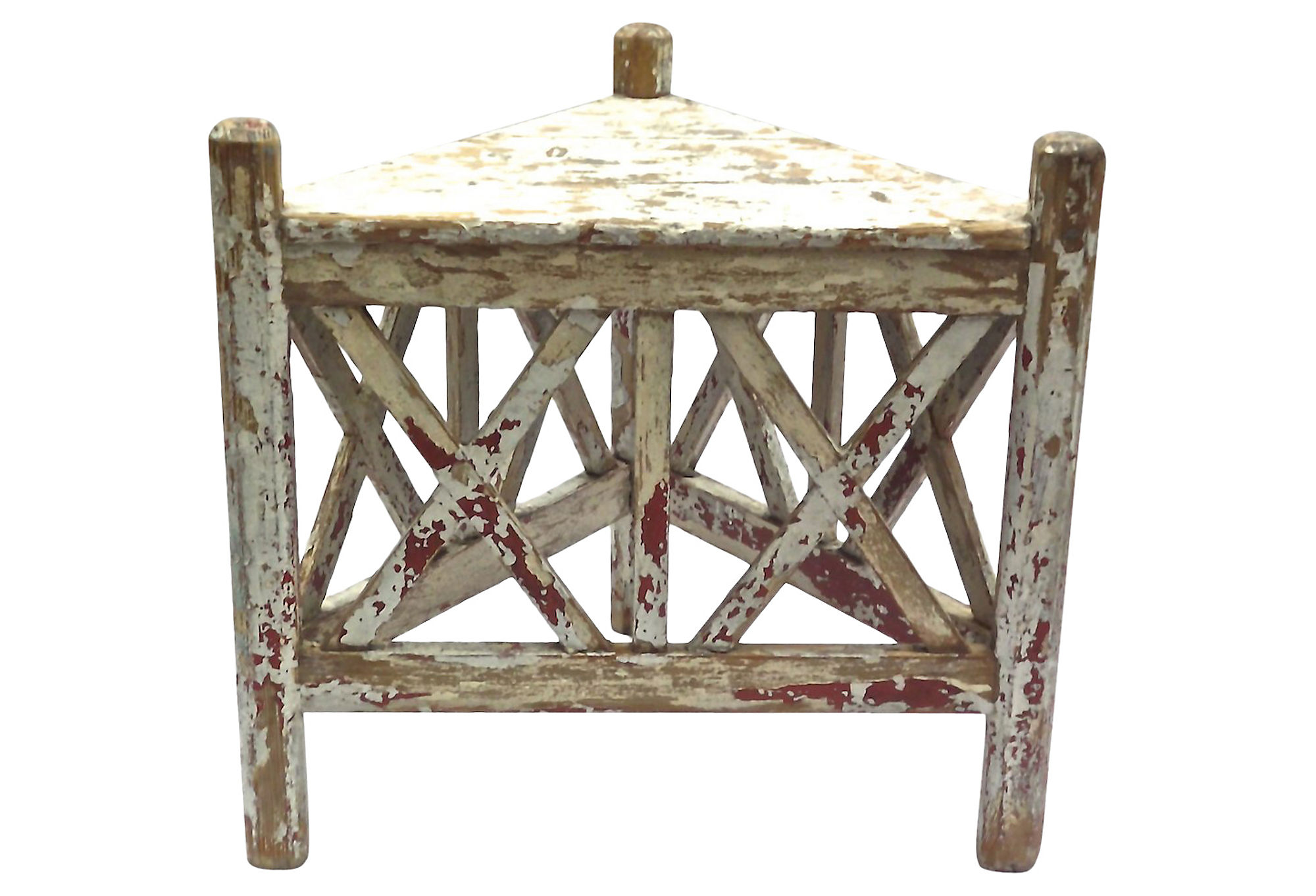 Antique Provençal Painted Corner Table~P77050446