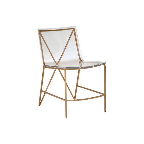 Johnson Acrylic Side Chair, Gold~P77397320