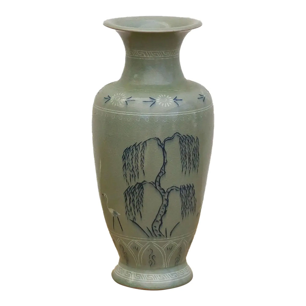 Korean Koryo Willow Design Celadon Vase~P77728999