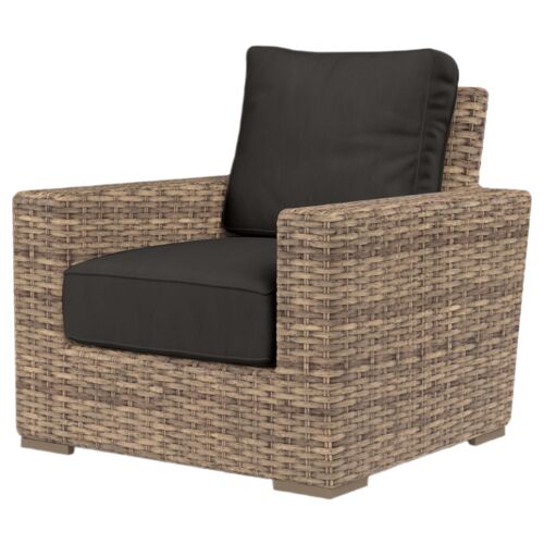 Naevia Outdoor Aluminum/Resin Wicker Club Chair