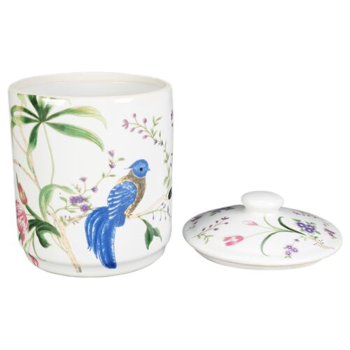 Colorful Bird Ginger Jar, Pink