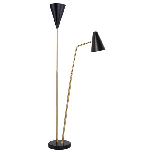 Tobin Floor Lamp, Black/Brass~P77434188
