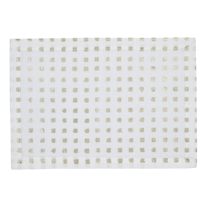 S/4 Antibes Place Mats, White/Gold