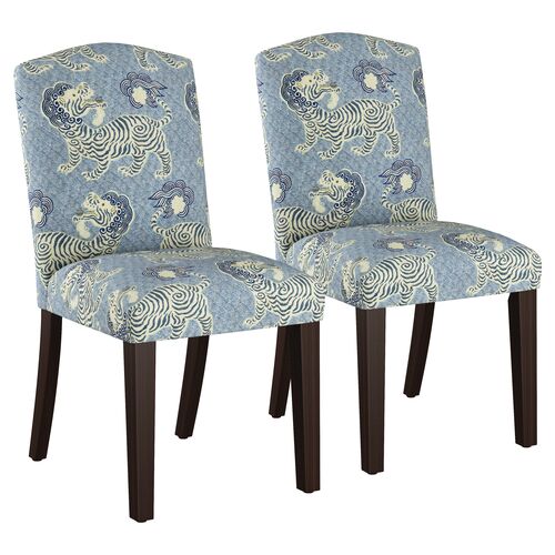 S/2 Marie Side Chairs, Blue Lion~P77354269