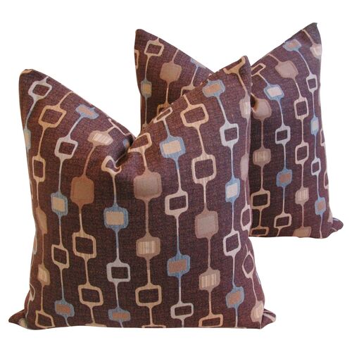 1960s Retro Abstract Fabric Pillows, Pr~P77184273