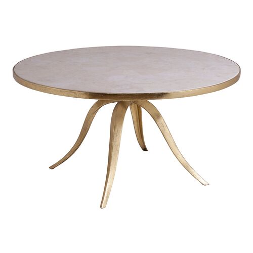 Crystal Stone Coffee Table, White/Gold~P77443305