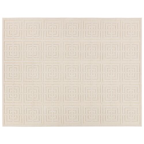  Marvelle Geometric Cream Area Rug (3'11"X5'11")