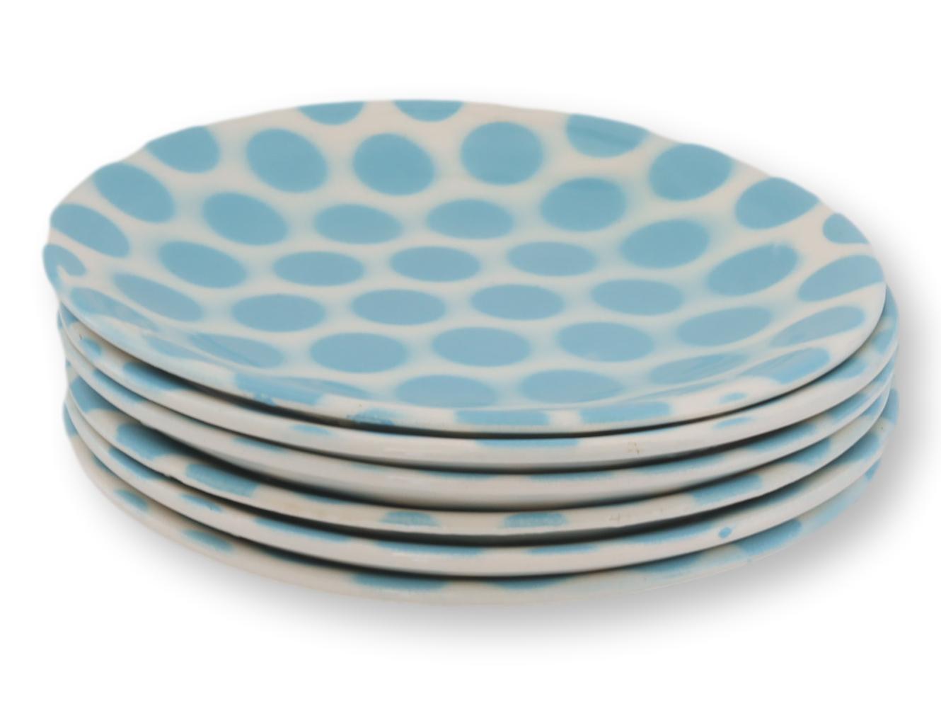 Midcentury Polka Dot Cake Plates, S/6~P77679710