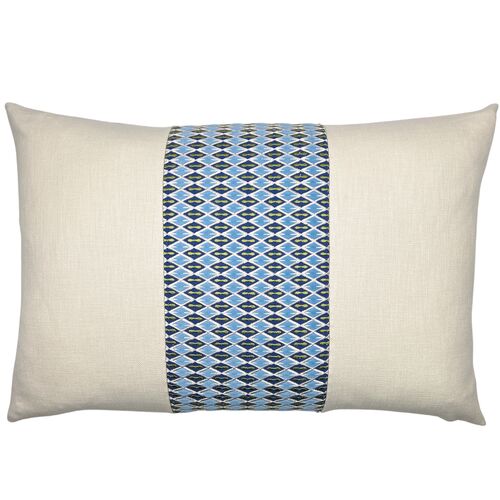 Sutton 16x24 Embroidered Laser Cut Velvet Lumbar Pillow