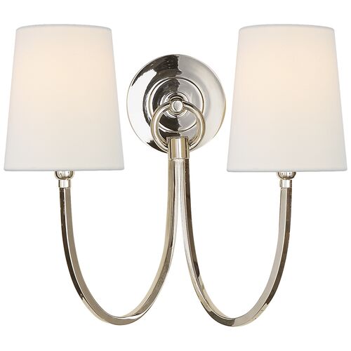 Reed Double Sconce, Polished Nickel~P77540294