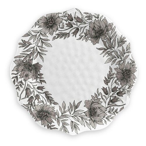 S/6 Botanica Dinner Plate, Black/White~P77649877
