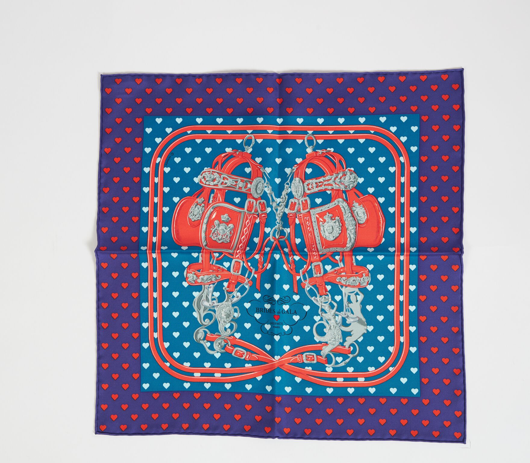 Hermès Purple Brides de Gala Love Scarf~P77561365