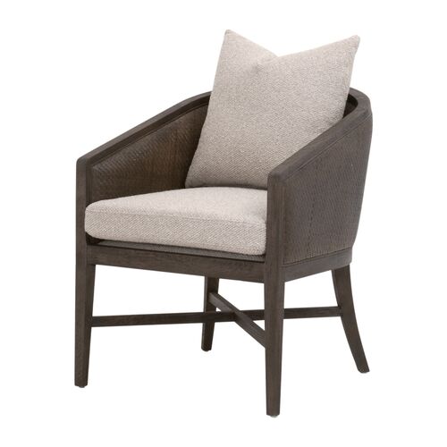 Skyler Rattan Arm Chair, Matte Brown