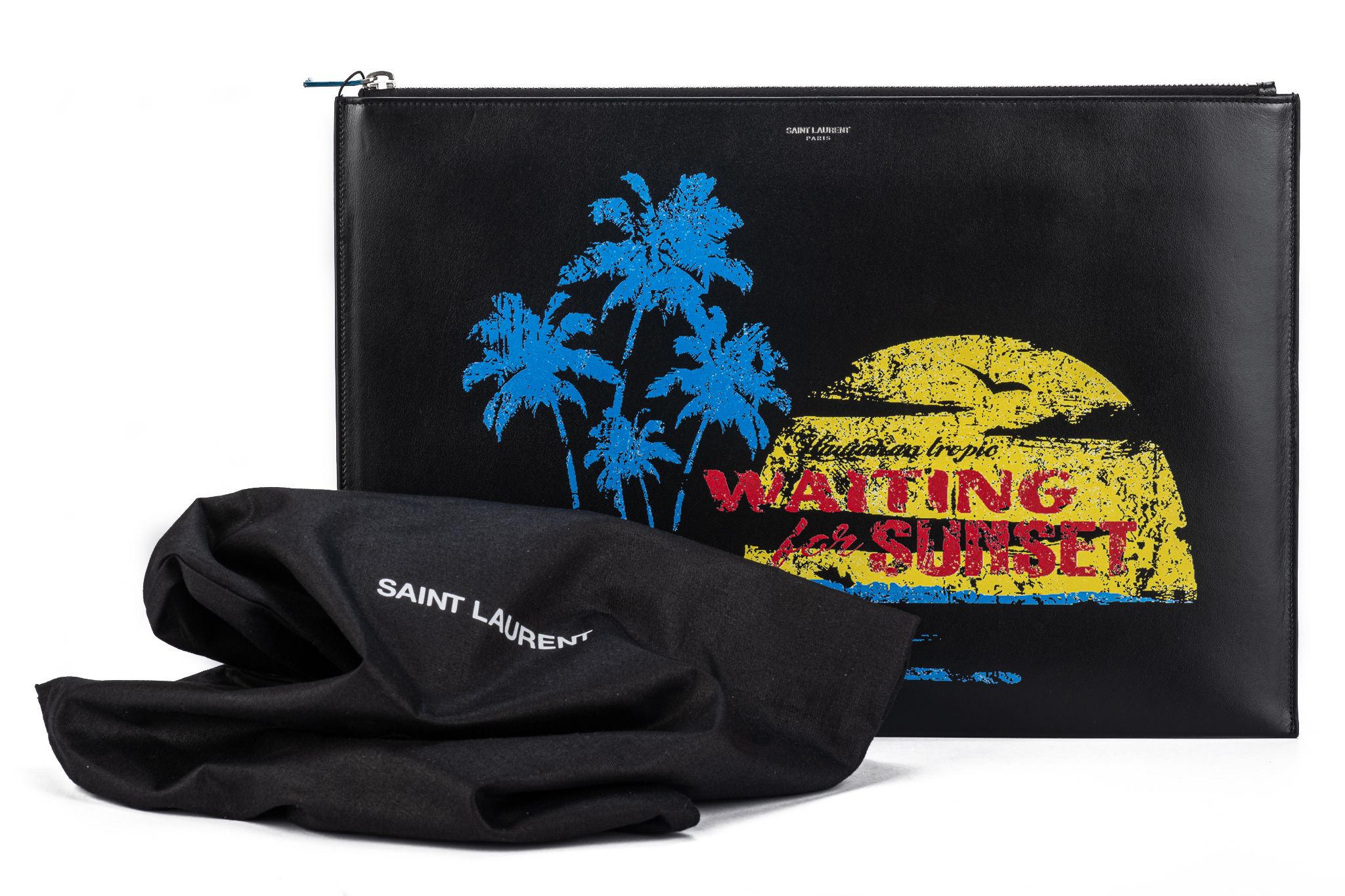 【お洒落に♪】Saint Laurent Sunset Clutch black YSL New Sunset Black Leather Clutch | One Kings Lane