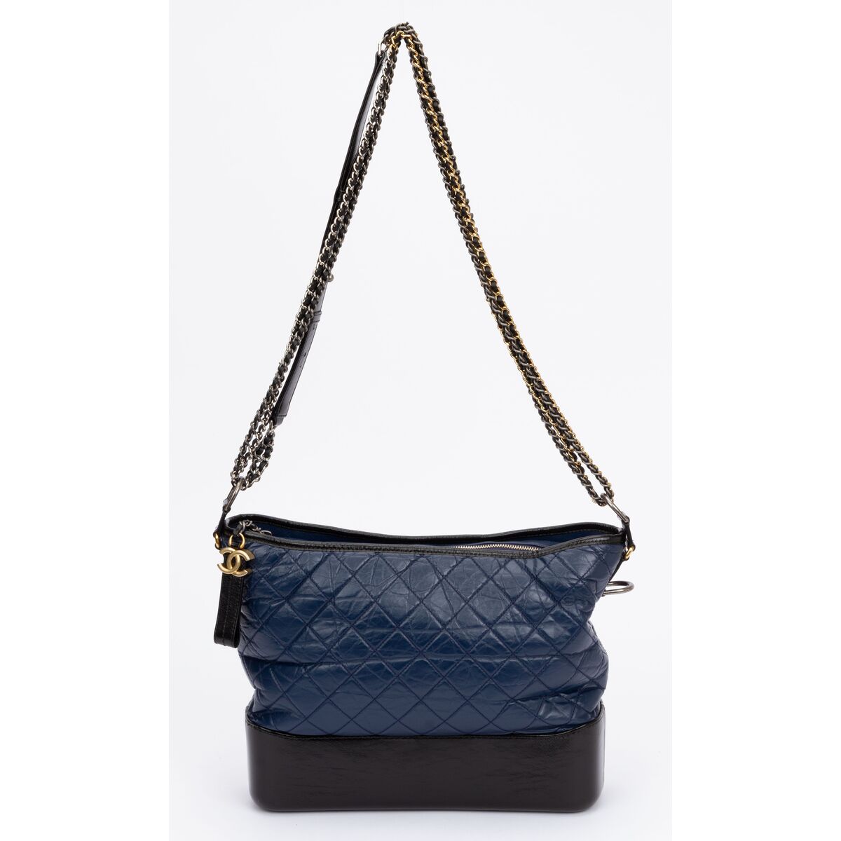 Chanel Large Blue Black Gabrielle Bag - Vintage Lux