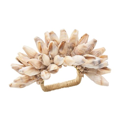 S/4 Shell Fringe Napkin Rings