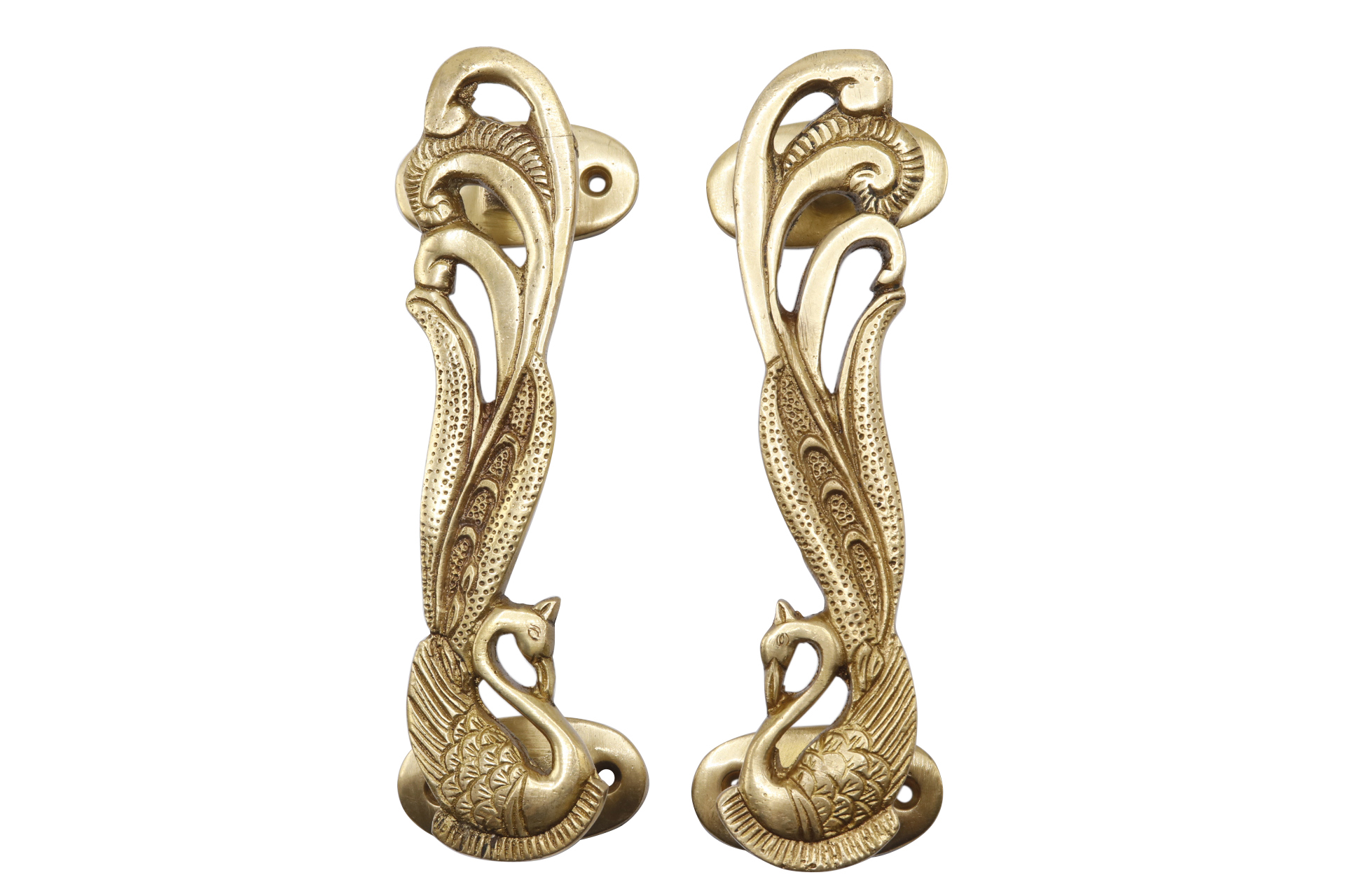 Gold Brass Peacock Handles - a Pair~P77614738