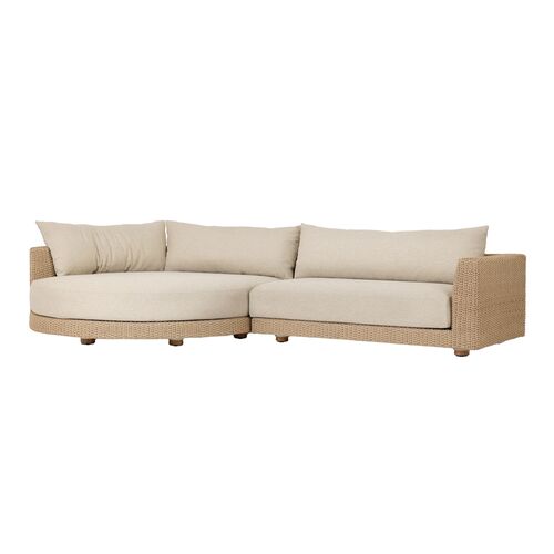 Inez Outdoor 2-Piece Sectional w/ Chaise, Casa Cream