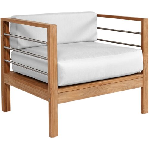 Summer Outdoor Teak  Armchair, Natural Sunbrella