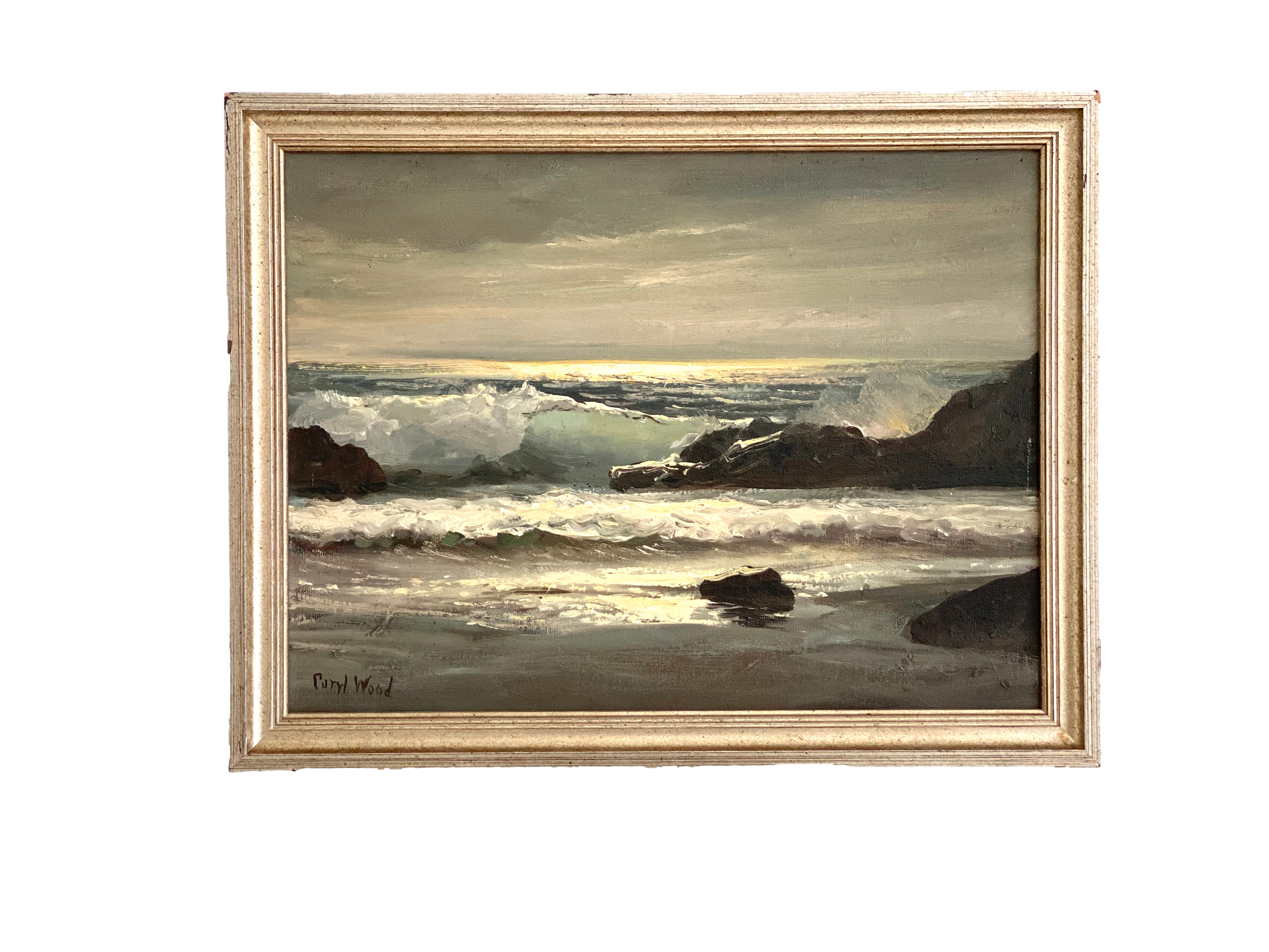 Mid-Century Seascape Oil Painting~P77658982