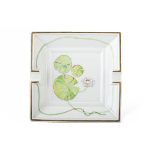 Hermès White Green Water Lili Ashtray~P77661078