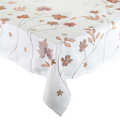 Maple Hues Tablecloth, White & Multi