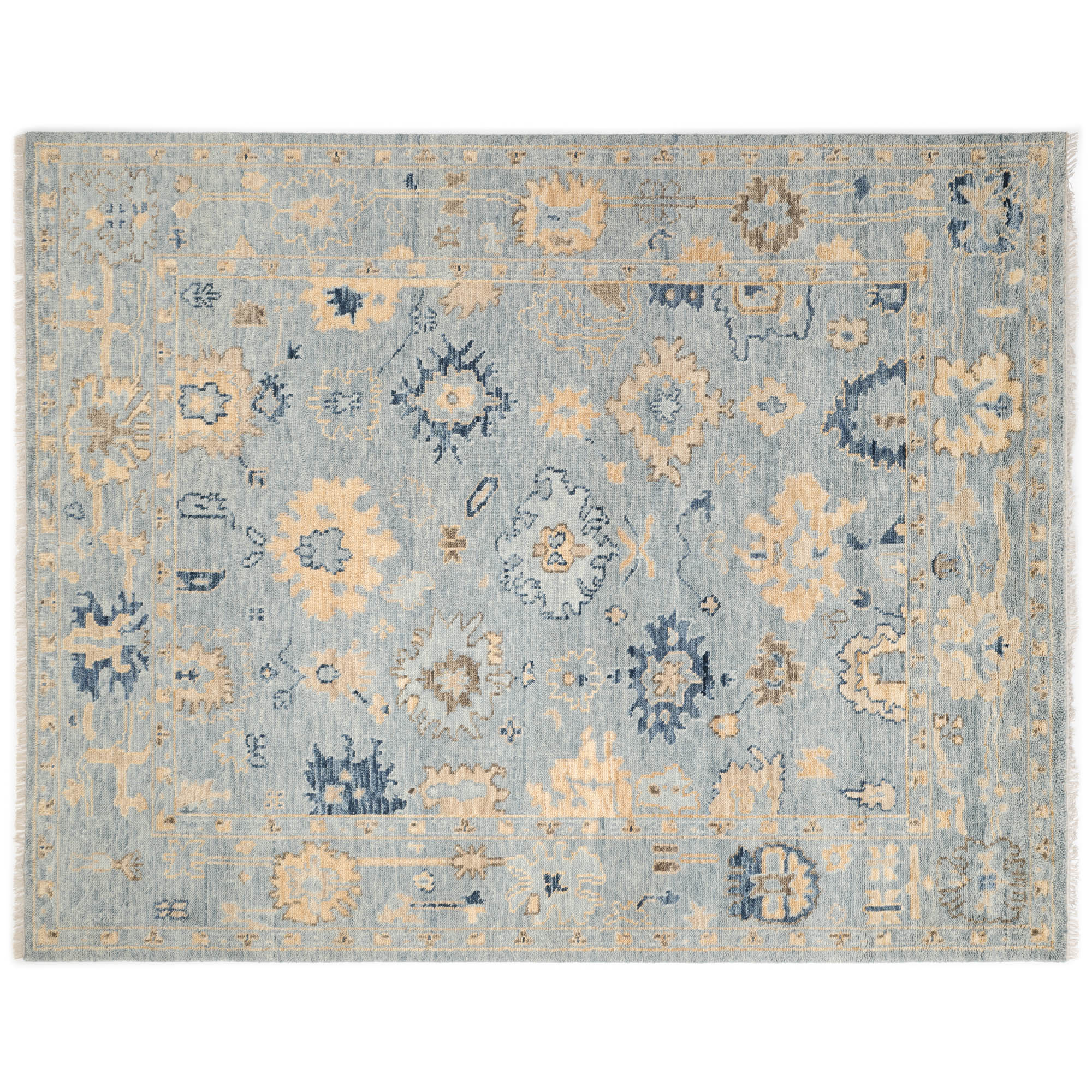 Lagos Hand-Knotted Rug, Light Gray