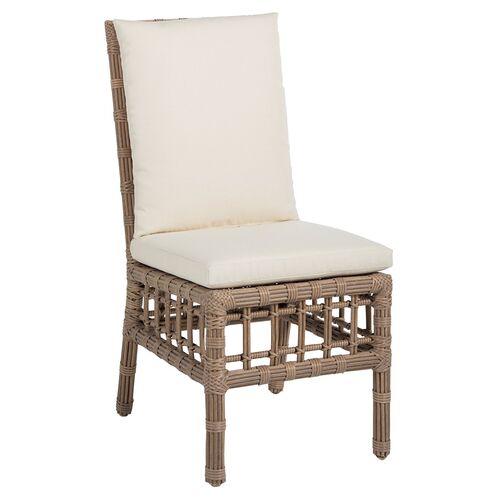 Newport Outdoor Dining Side Chair, Burlap~P77578966
