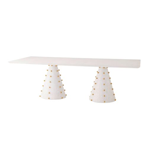 Spheres Rectangular Dining Table, White Spheres Rectangular Dining Table, White