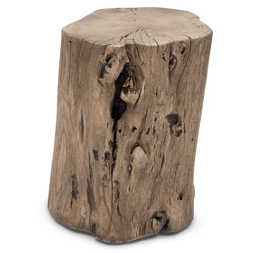 Solid Wood Wood Stump, Brown~P77588023