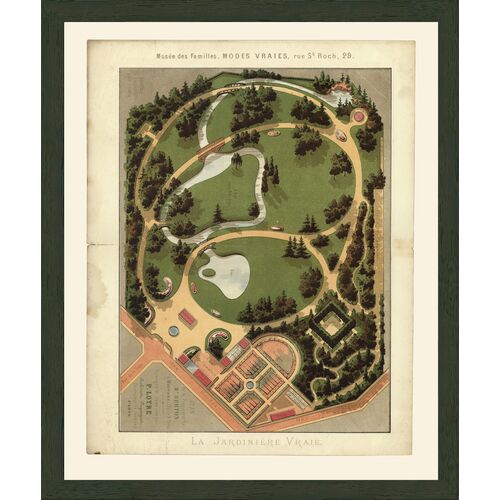 French Garden Plan Art Print, 14" x 17"