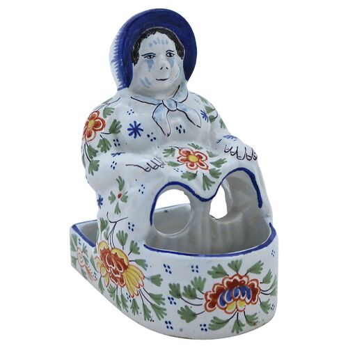 Antique French Faience Master Salt Box~P77274693