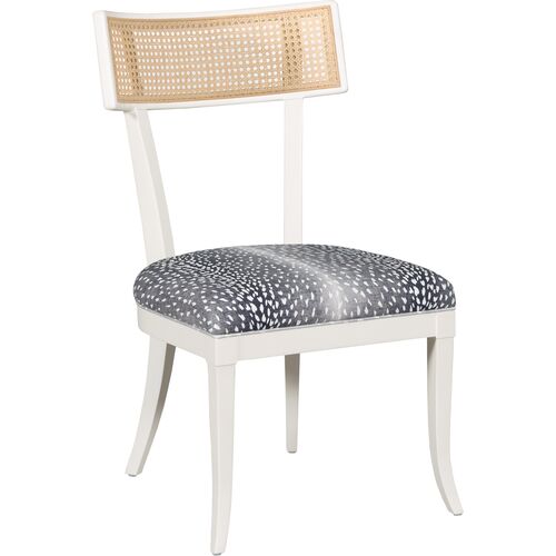 Noel Cane Side Chair, White Dove/Navy Fawn~P111119997