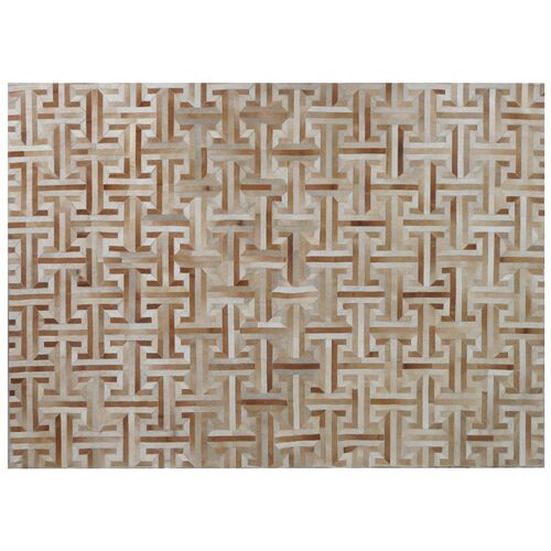 Edith Hide Rug, Ivory/Tan~P77323416