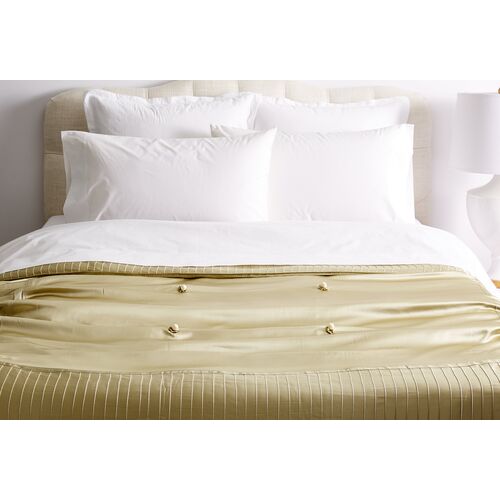 French Pleat Silk Throw, Sage~P77220693