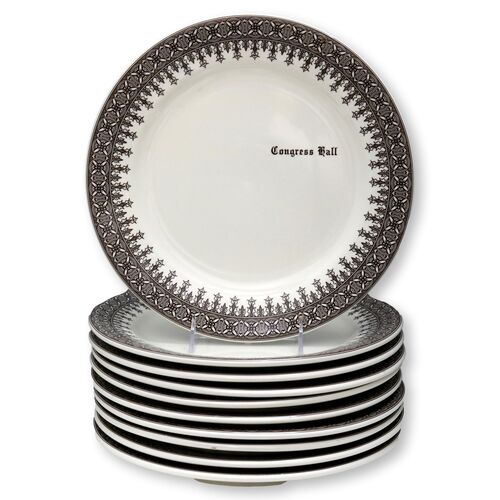 Iconic Congress Hall Dinner Plates, s/10~P77568334