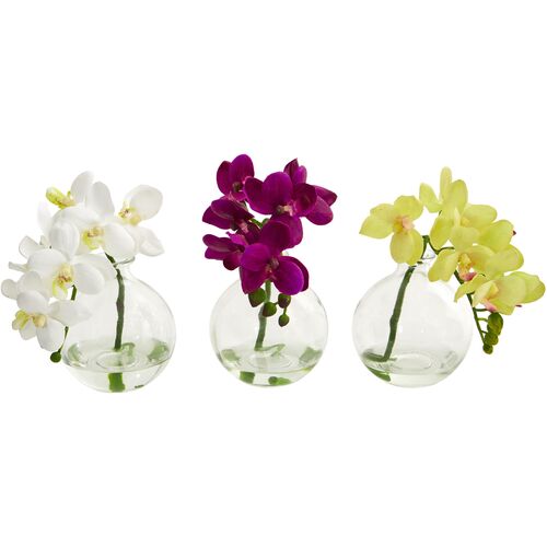 9" Faux Orchid Flower Arrangement 9" Faux Orchid Flower Arrangement~P111113169