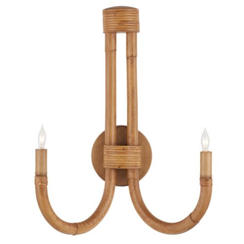 Samsara Rattan Wall Sconce, Natural/Saddle Tan Samsara Rattan Wall Sconce, Natural/Saddle Tan