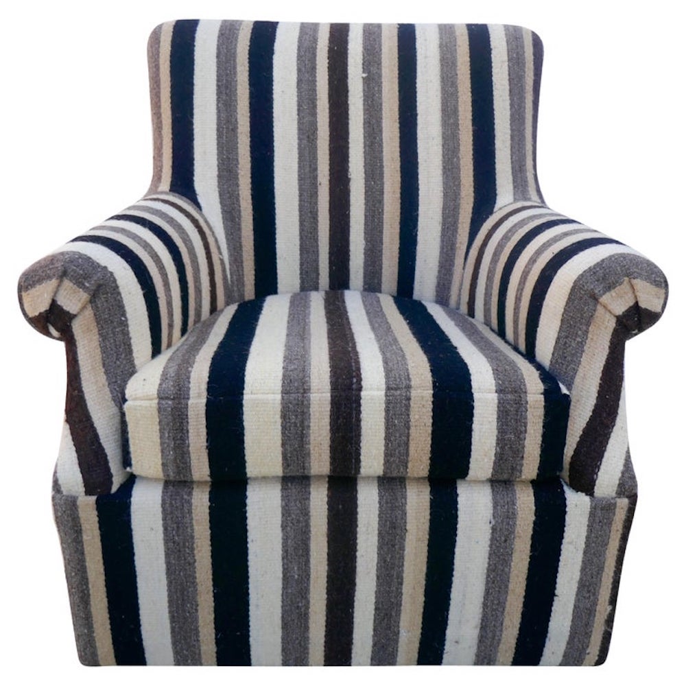 FI Vintage Kilim Wool Swivel Chair~P77667312