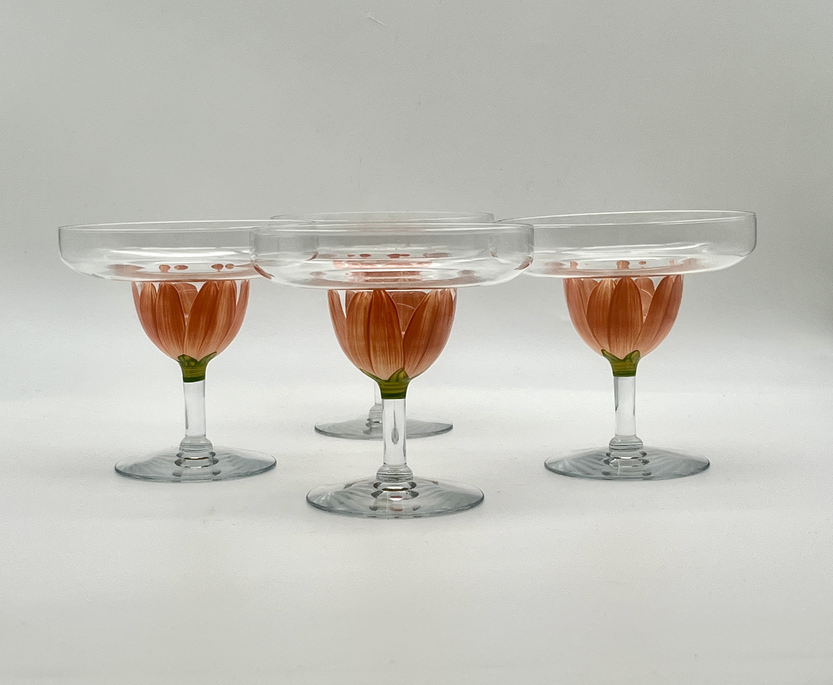 Hand-Painted Tulip Glasses, Pair~P77718284