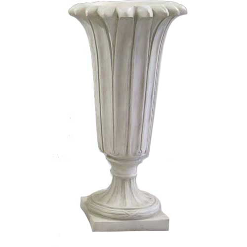 42" Lotus Flower Outdoor Urn, Antique Stone