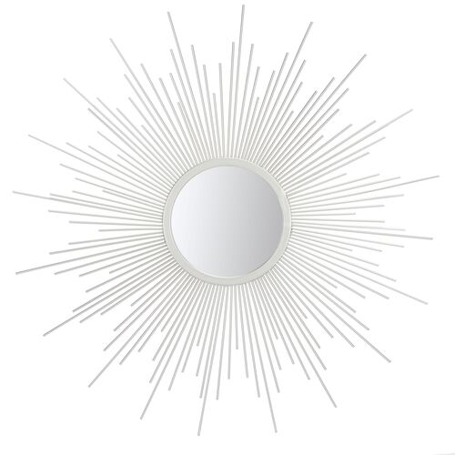 Varin Iron Sunburst Wall Mirror, Silver