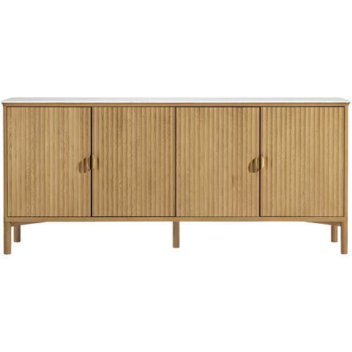 Elodie 4-Door Reeded Marble Top Buffet, Light Oak Elodie 4-Door Reeded Marble Top Buffet, Light Oak