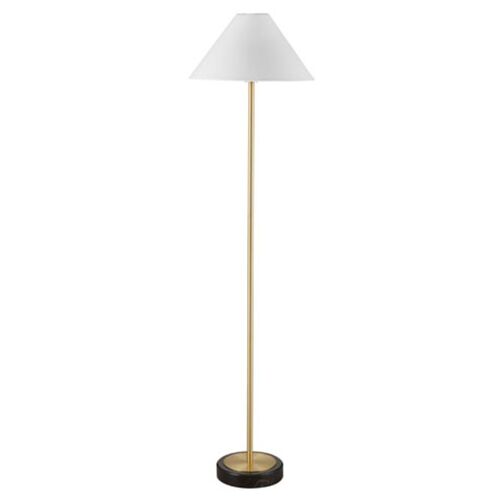 Yuna Marble Floor Lamp, Brass/Black