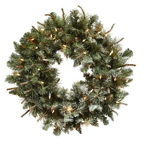 Pine Wreath 30in. Green, Faux