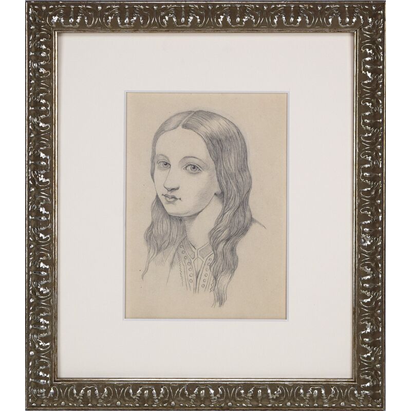 19th Century Graphite Portriat Drawing